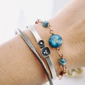 TN Jasper & Spotted Jade Bracelet (Copper)