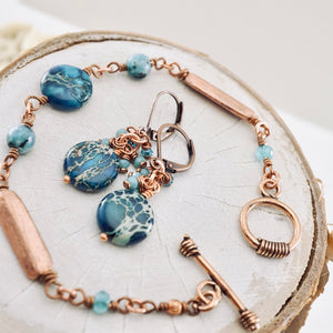 TN Aqua Terra Jasper & Crystal Earrings (Copper)