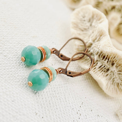 Green Quartz Turquoise Earrings