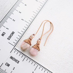 TN Rhodochrosite Long Drop Earrings (Copper)