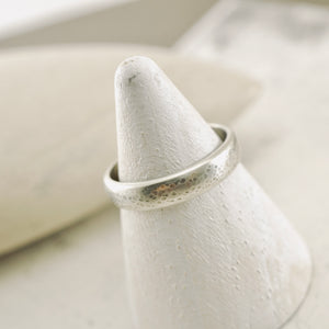 Stackable - Half Round Hammered Textured Ring (Sterling - 7.5)