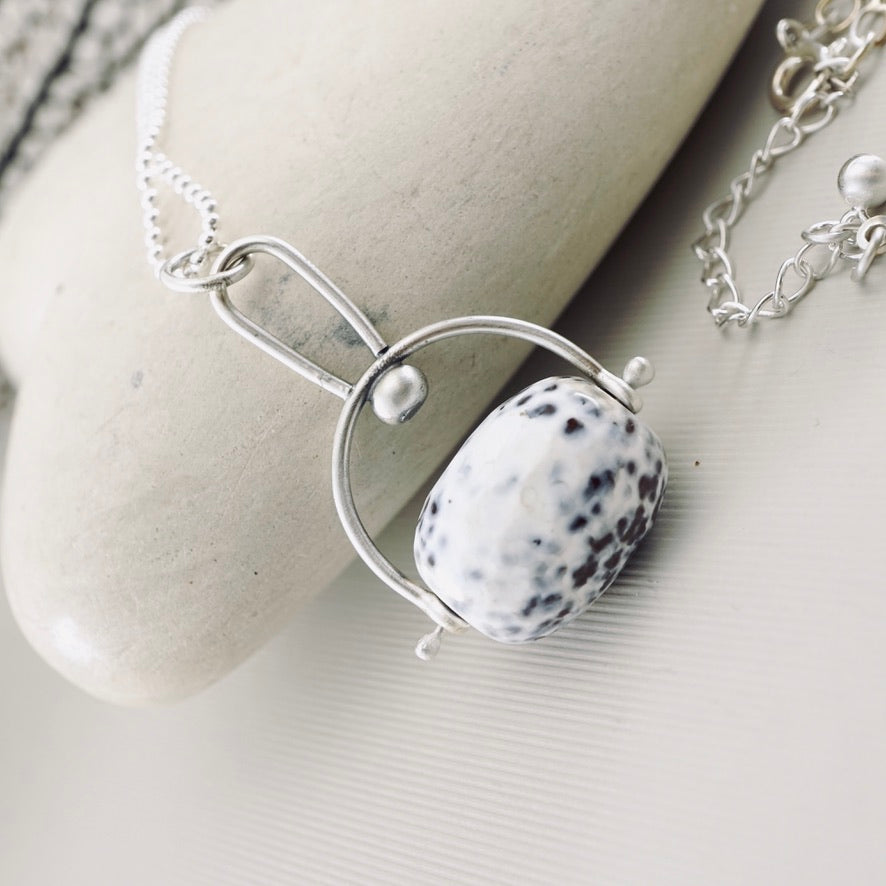 Petite Swings Fired Agate Swivel Drop Pendant