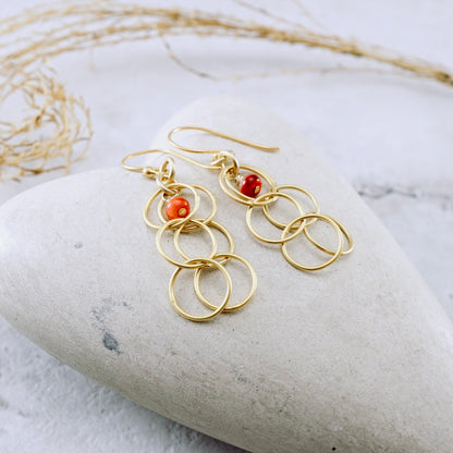 Spiny Oyster Bauble Hoop Earrings