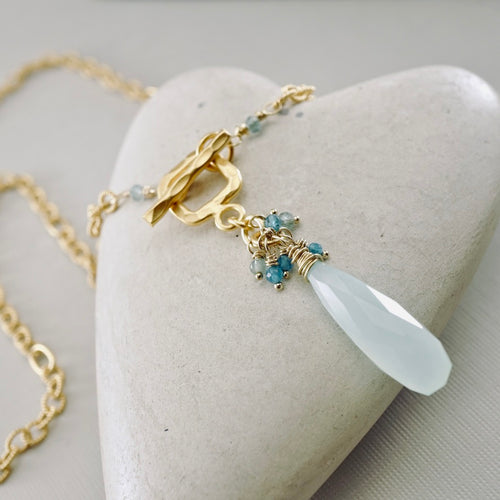 TN Blue Chalcedony & Apatite Pendant (Vermeil)