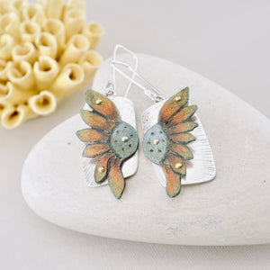 RH - Wildflower Tapered Square Earrings (Pumpkin & Sage)