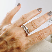 Load image into Gallery viewer, LS – Beaded Stacking Ring (SS) (Sizes: 6, 7.5, 8.5)
