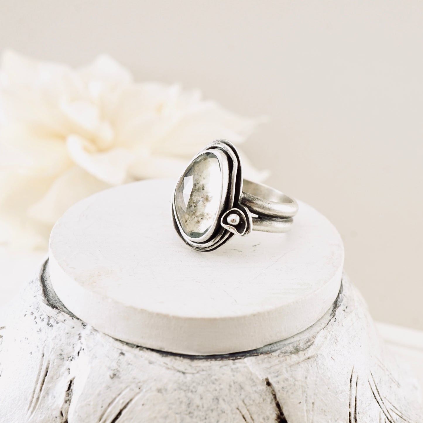 Moss Aquamarine Ring (size 6.5)