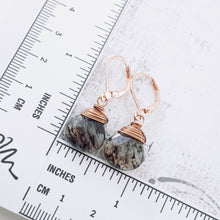 Load image into Gallery viewer, TN Black Rutilated Quartz Drop Earrings (Copper)