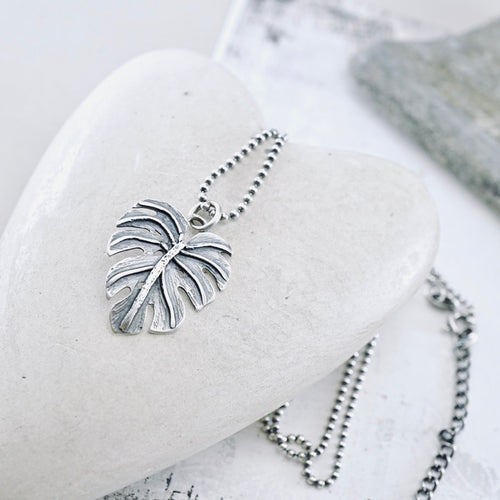 BG - Monstera Leaf Pendant (Sterling Silver)