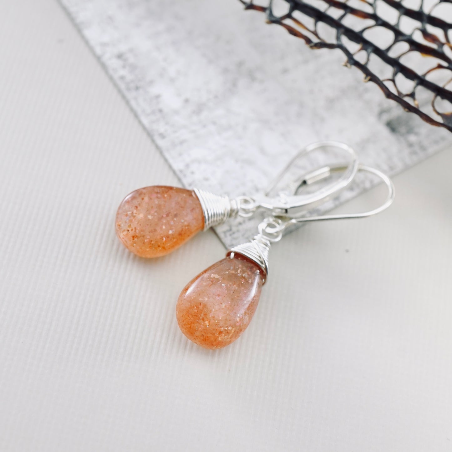 Sunstone Drop Earrings