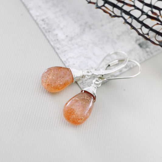 Sunstone Drop Earrings