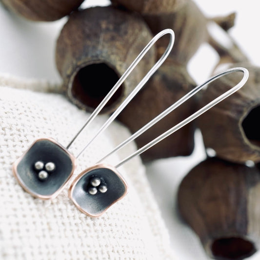 Square Pods Long Classic Earrings