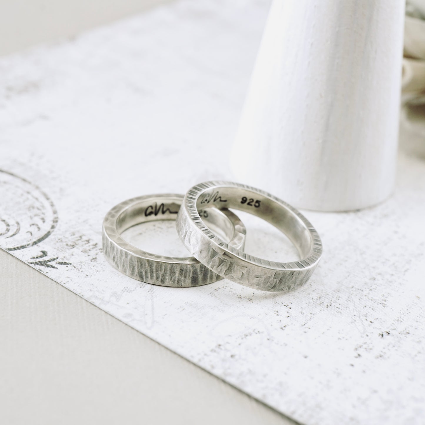 Thin Bark Silver Band (Size: 6.5)