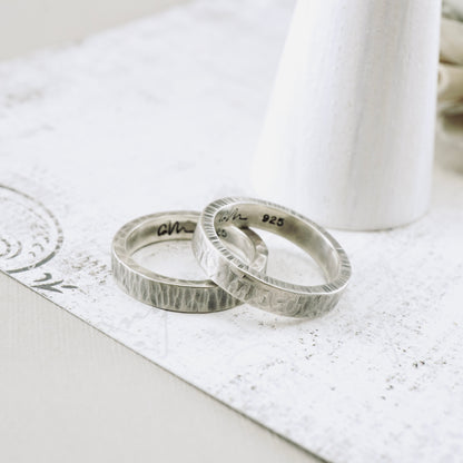 Thin Bark Silver Band (Size: 6.5)