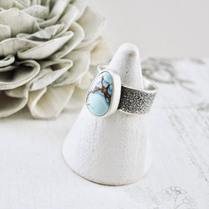 AM – Golden Hill Turquoise Silver Dust Ring (SS) (Size: 7)