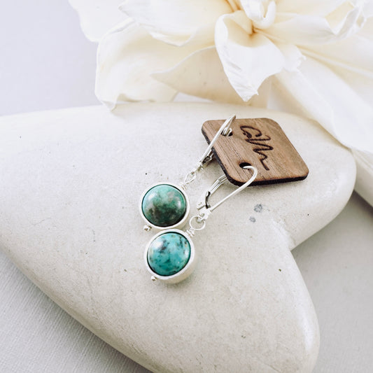 Chrysocolla Orbit Drop Earrings