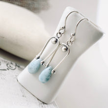 Load image into Gallery viewer, Petite Swings - Larimar Earrings (Sterling Silver)