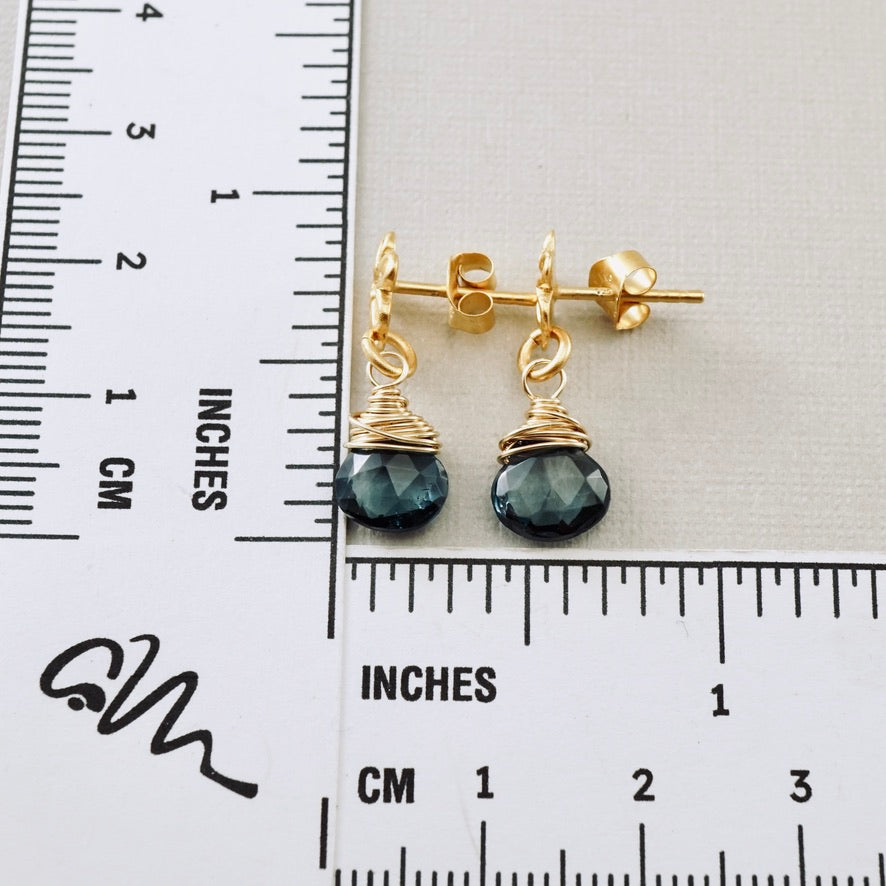 Blue Topaz Flower Post Earrings