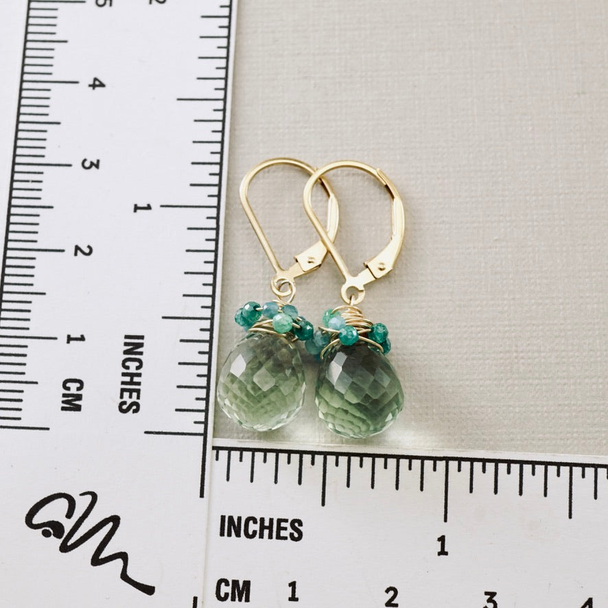 Green Amethyst Nested Earrings