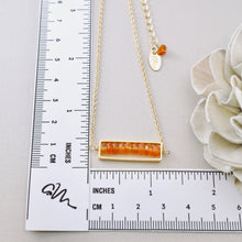 Load image into Gallery viewer, TN Carnelian Long Bar Necklace (Gold-filled)