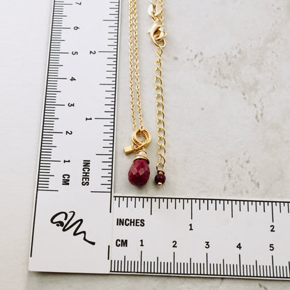 Natural Ruby Drop Pendant