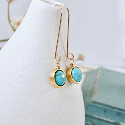 Turquoise Orbit Long Drop Earrings