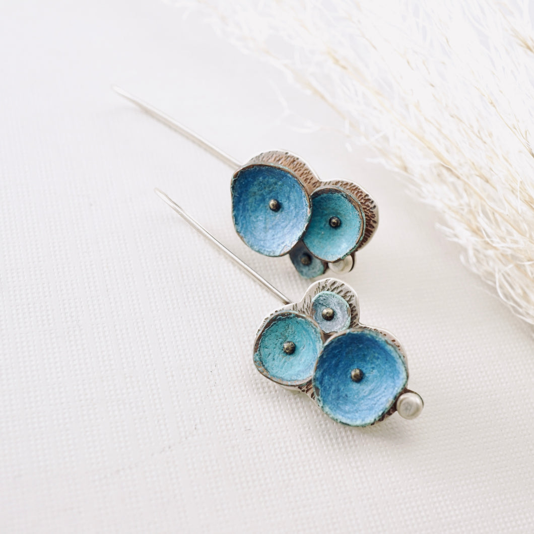 RH - Water Drop Long Earrings (Blue & Aqua)