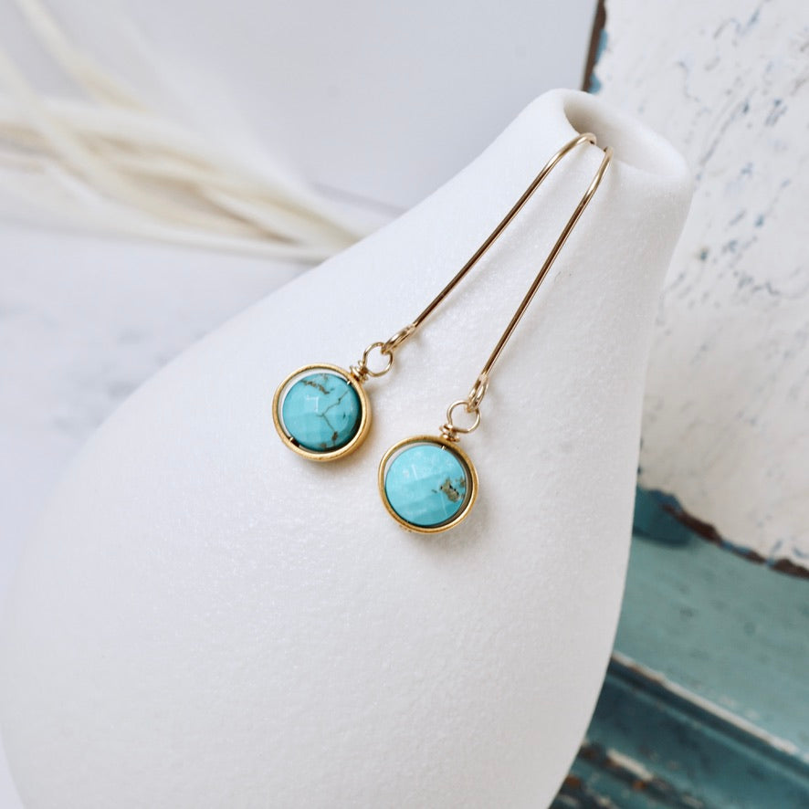 Blue Topaz & Turquoise Toggle Pendant
