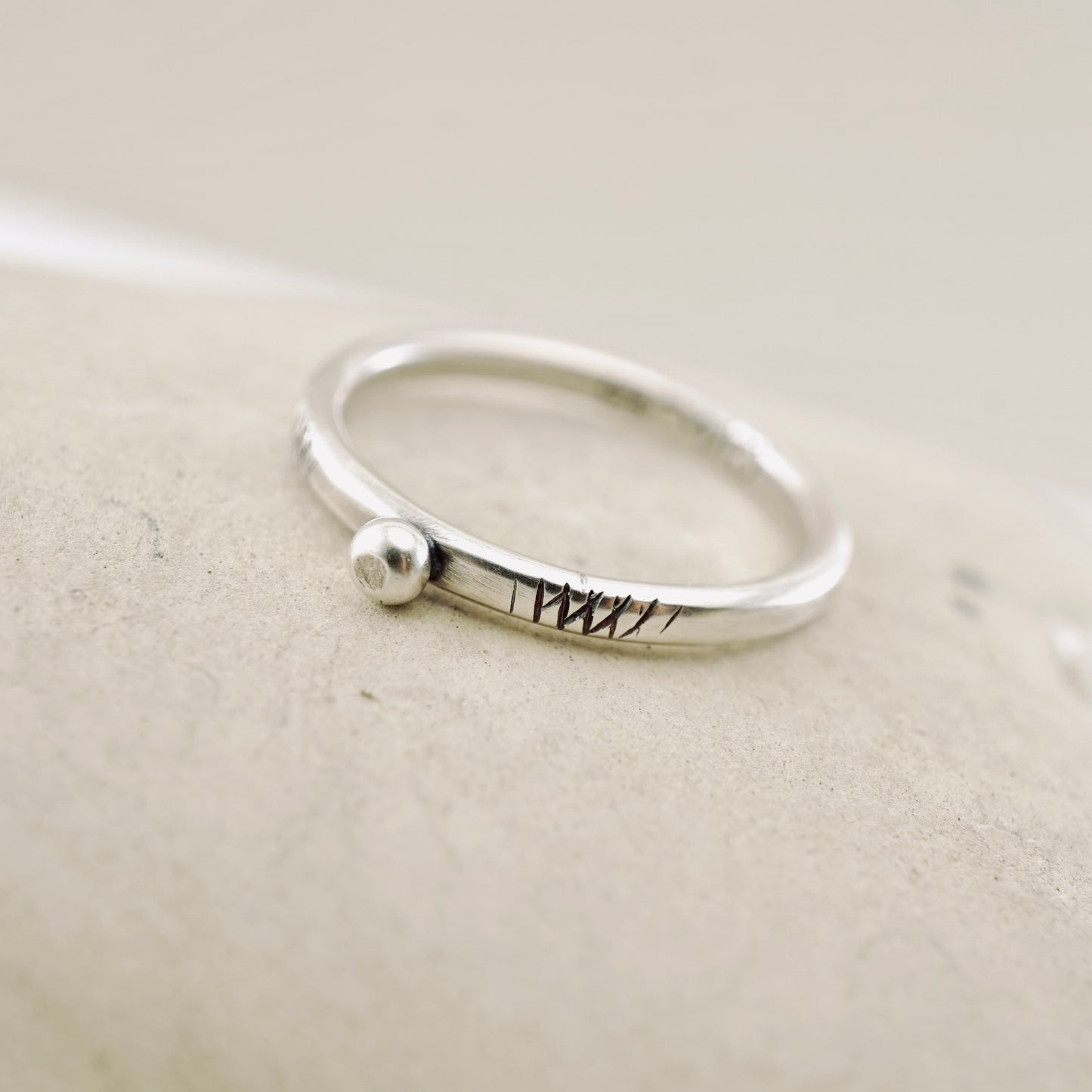 Stacking Ring Single Silver Granule