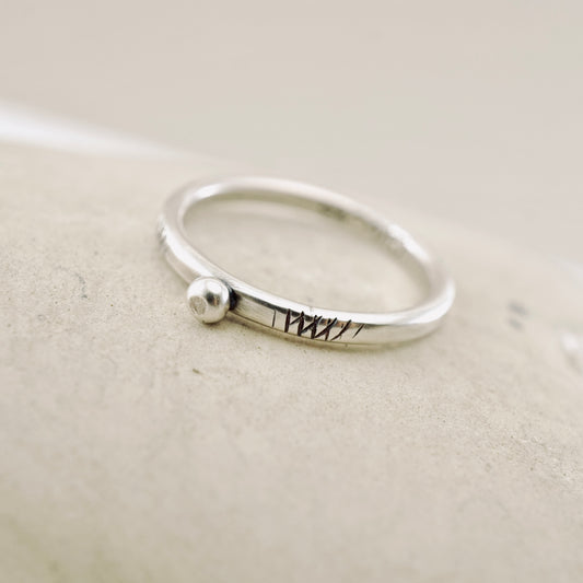 Stacking Ring Single Silver Granule