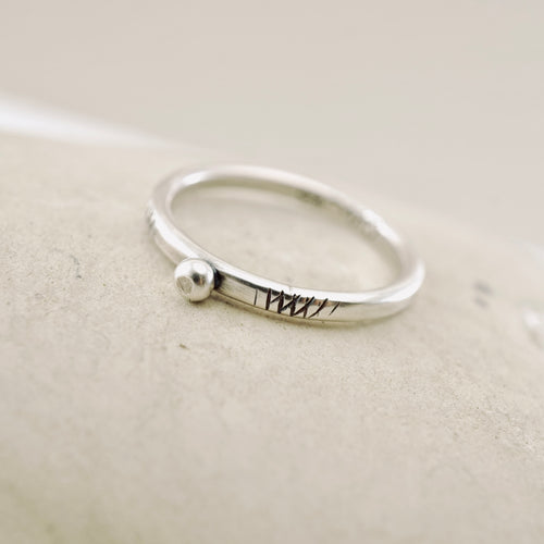 Stacking Ring - Single Silver Granule (Size 6 1/4) SS