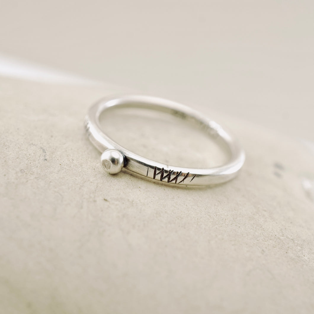 Stacking Ring - Single Silver Granule (Size 6 1/4) SS