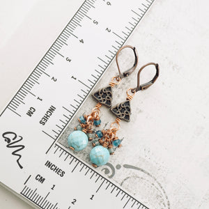 TN Natural Turquoise Dangle Earrings (Copper)