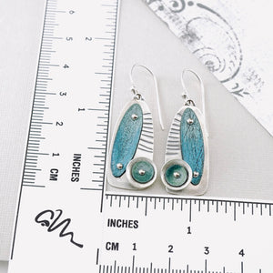 RH - Retro Tapered Drop Earrings (Turquoise & Green)