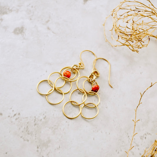 Spiny Oyster Bauble Hoop Earrings