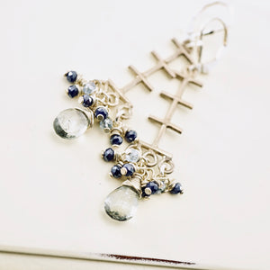 TN Raindrop Trellis Earrings (Blue)