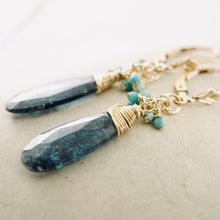 Load image into Gallery viewer, TN Royal Kyanite &amp; Turquoise Earrings (gold-filled)