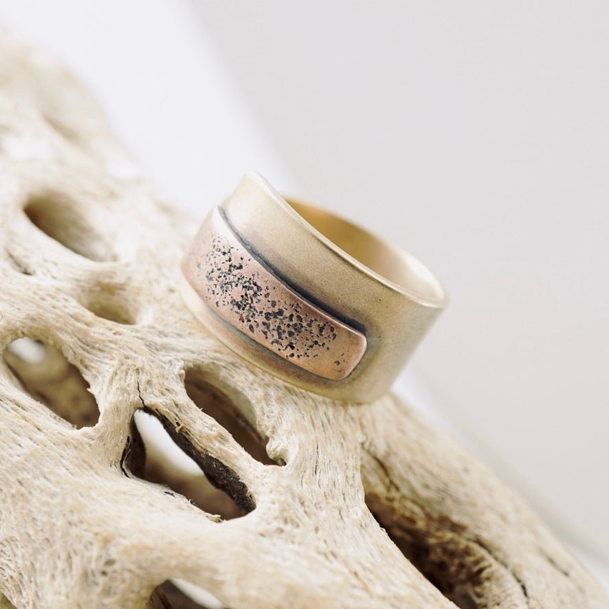 TN Rings with a Voice - Sand Texture - Brass (Size 8)