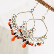 Load image into Gallery viewer, TN Coral Hematite Chandelier Earrings (Sterling Silver)
