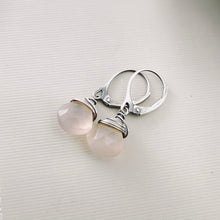 Load image into Gallery viewer, TN Petite Peach Chalcedony Drop Earrings (SS)