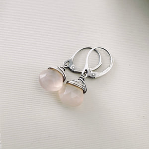TN Petite Peach Chalcedony Drop Earrings (SS)