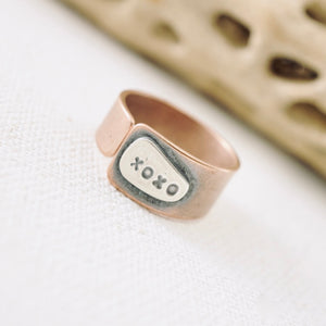 TN Rings with a Voice - XOXO Copper/Sterling (Size 7)