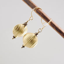 Load image into Gallery viewer, TN Brushed Gold Vermeil Puffy Pillow Earrings (Gold-filled)