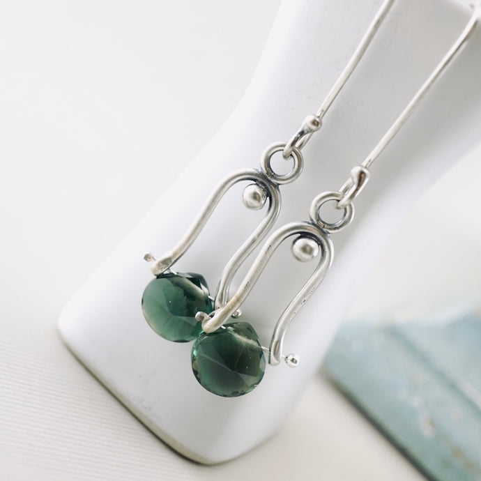 Petite Swings - Green Topaz Earrings (Sterling Silver)