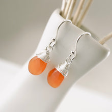 Load image into Gallery viewer, TN Petite Carnelian Drop Earrings (Sterling)