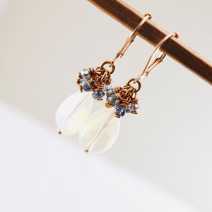 TN Opalite Lavender Earrings (Copper)