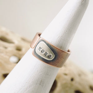 TN Rings with a Voice - XOXO Copper/Sterling (Size 7)