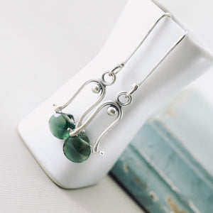 Petite Swings - Green Topaz Earrings (Sterling Silver)