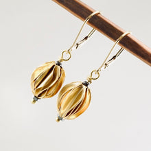Load image into Gallery viewer, TN Brushed Gold Vermeil Fold-formed Earrings (Gold-filled)