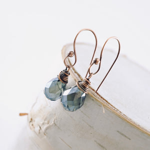 TN Light Blue Crystal Drop Earrings (CU)